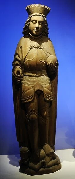 King Eric IX of Sweden (c. 1120-1160). Wooden sculpture