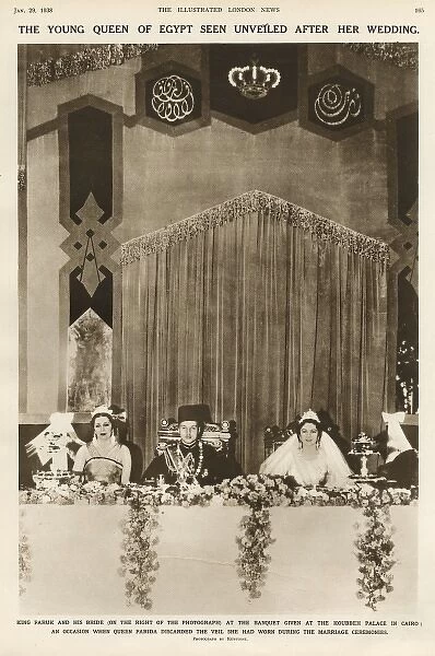 King Faruk and Queen Farida of Egypt after their wedding