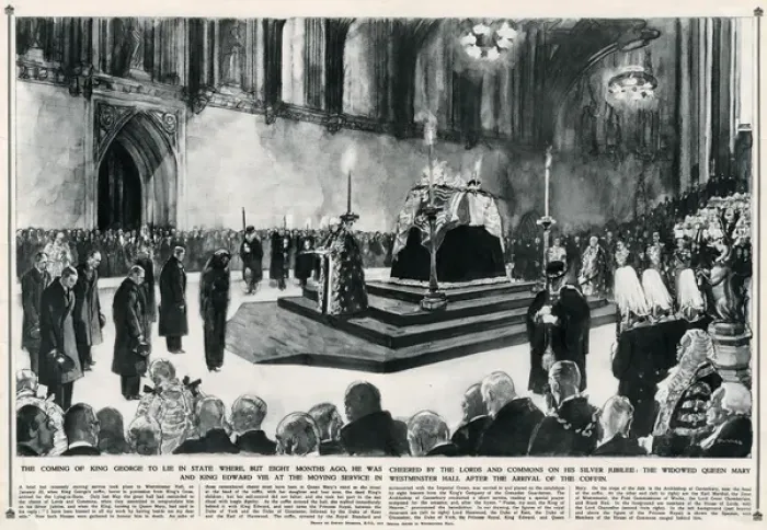 Framed Print : King George Lying-in-state at Westminster Hall Framed Print : King George Lying-in-state at Westminster Hall
