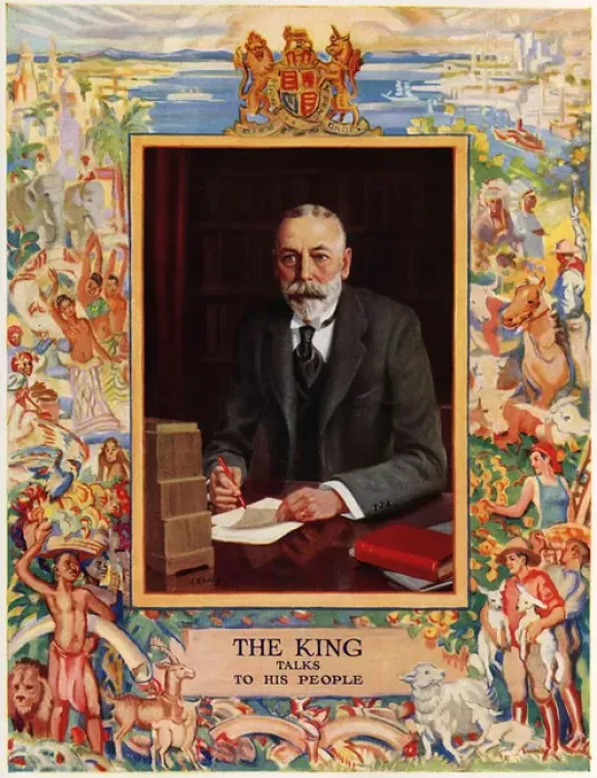 Framed Print : King George V broadcasting to the nation Framed Print : King George V broadcasting to the nation