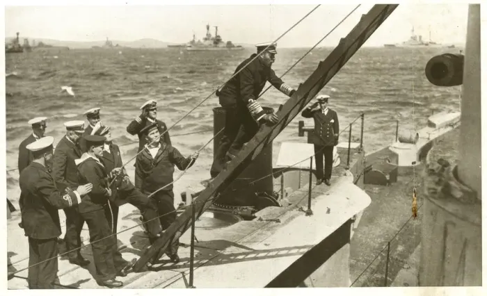 Framed Print : King George V inspecting the Royal Navy Framed Print : King George V inspecting the Royal Navy