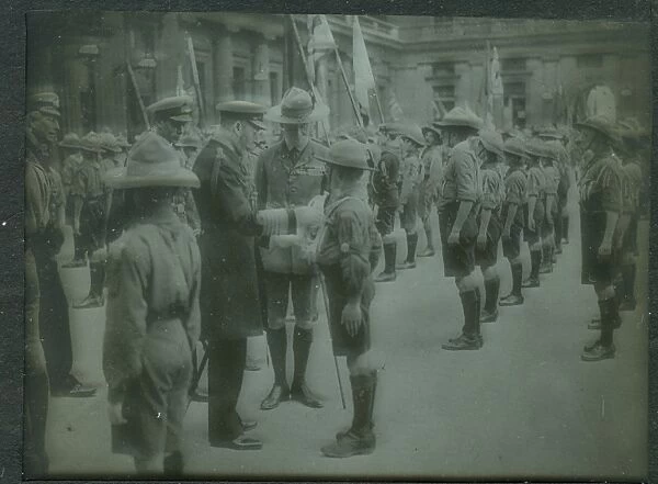King George V and Lord Baden Powell at an inspection