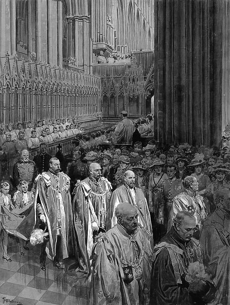King George V in procession in a cathedral