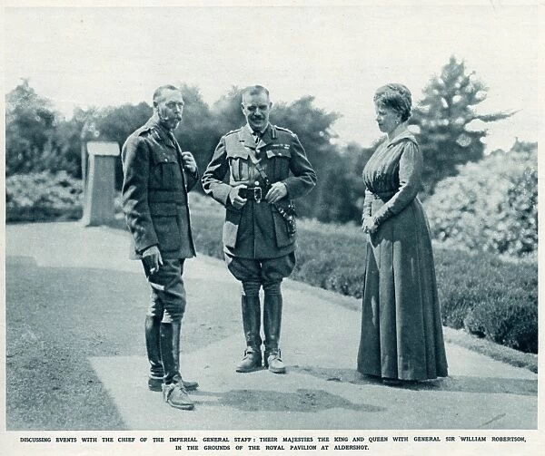 King George V with Queen Mary and General Sir William Robert