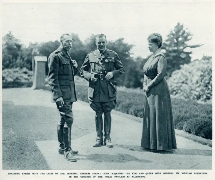 Framed Print : King George V with Queen Mary and General Sir William Robert Framed Print : King George V with Queen Mary and General Sir William Robert