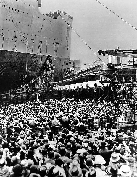 King George V and Queen Mary at the Launch of the Queen Mary