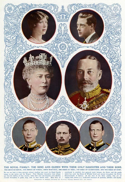 King George V and Queen Mary with thier adult children