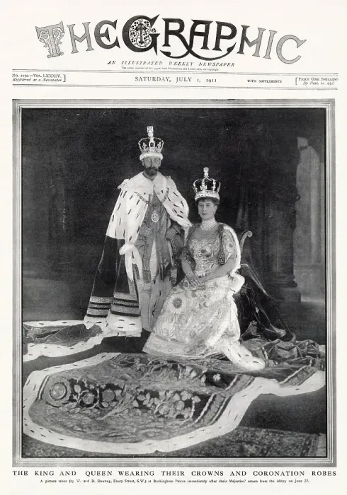 Framed Print : King George V and Queen Mary Wearing Coronation Robes 1911 Framed Print : King George V and Queen Mary Wearing Coronation Robes 1911