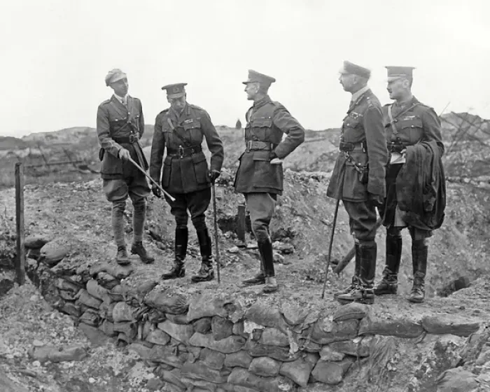 Framed Print : King George V touring battlefield, Western Front, WW1 Framed Print : King George V touring battlefield, Western Front, WW1