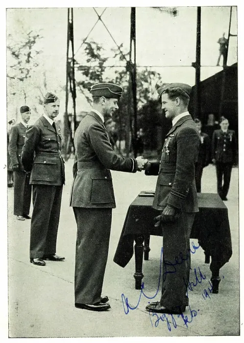 Framed Print : King George VI decorating Squadron Leader A. C. Deere Framed Print : King George VI decorating Squadron Leader A. C. Deere