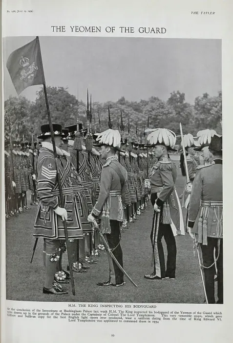 Framed Print : King George VI inspecting the Yeomen of the Guard Framed Print : King George VI inspecting the Yeomen of the Guard
