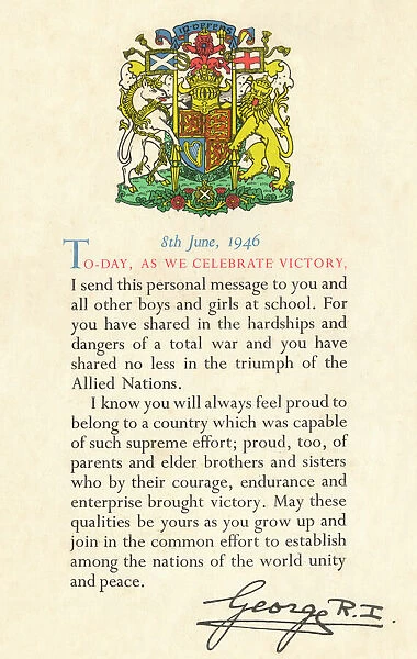 King George VI - Thanking British Children