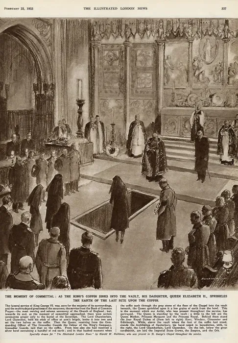 Framed Print : King George VI's funeral: the committal Framed Print : King George VI's funeral: the committal