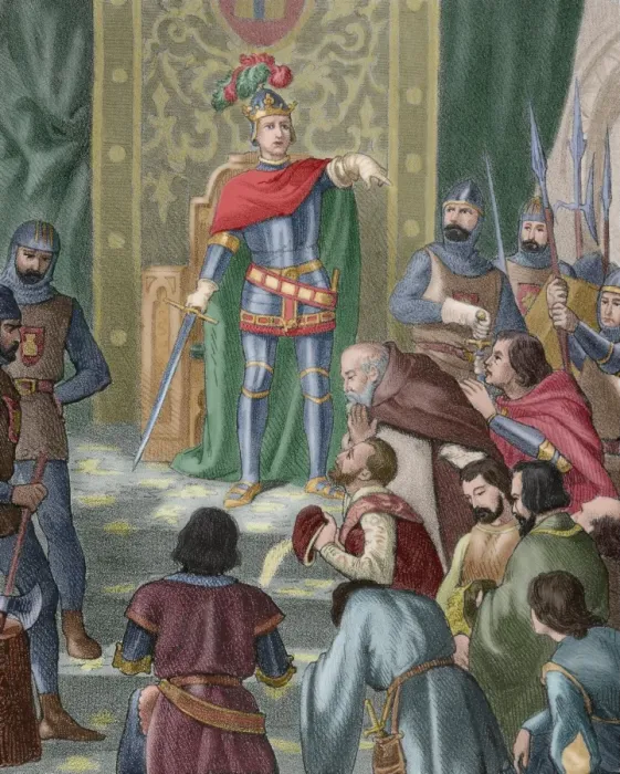 Framed Print : The King Henry III (1379-1406) imparting justice. Engraving Framed Print : The King Henry III (1379-1406) imparting justice. Engraving