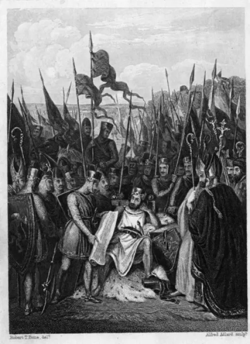Framed Print : King John signs Magna Carta at Runnymede Framed Print : King John signs Magna Carta at Runnymede