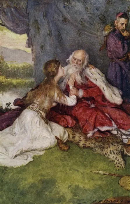 Framed Print : King Lear. Illustration of scene from King Lear, Act IV, Scene VII Framed Print : King Lear. Illustration of scene from King Lear, Act IV, Scene VII