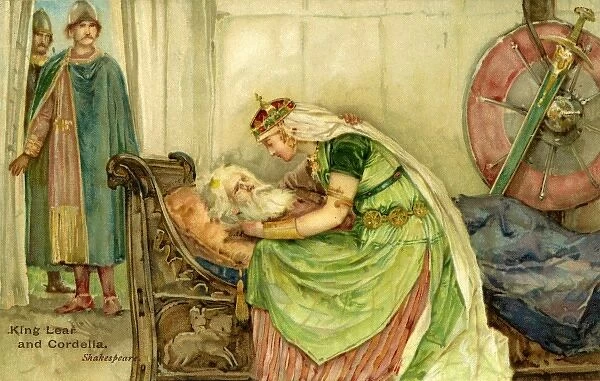 King Lear. A scene from King Lear by Shakespeare, depicting King Lear and Cordelia Date