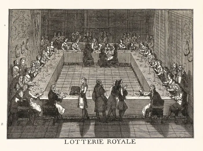 Framed Print : King Louis XIV holding the royal lottery in 1660 Framed Print : King Louis XIV holding the royal lottery in 1660