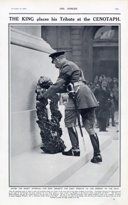 Framed Print : King placing his tribute at the Cenotaph, London 1920 Framed Print : King placing his tribute at the Cenotaph, London 1920