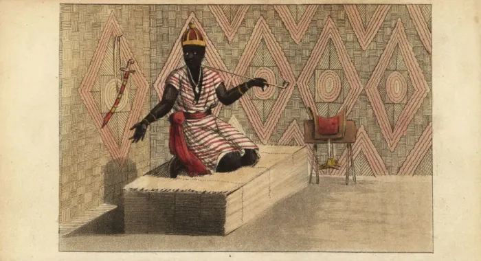 Framed Print : King Sandaineh of Saloum, Senegambia, 18th century Framed Print : King Sandaineh of Saloum, Senegambia, 18th century