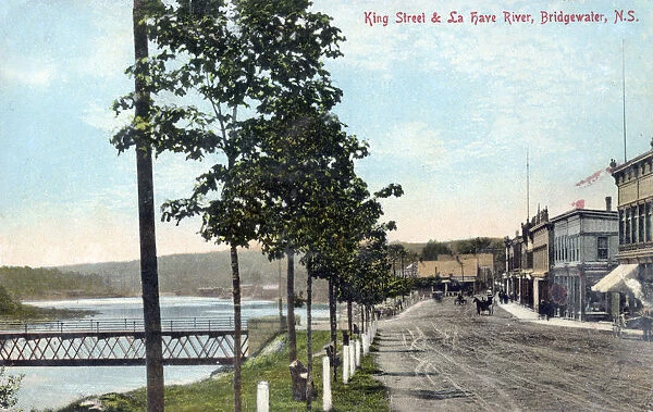 King Street and LaHave River, Bridgewater, Nova Scotia, Canada Date: 1912