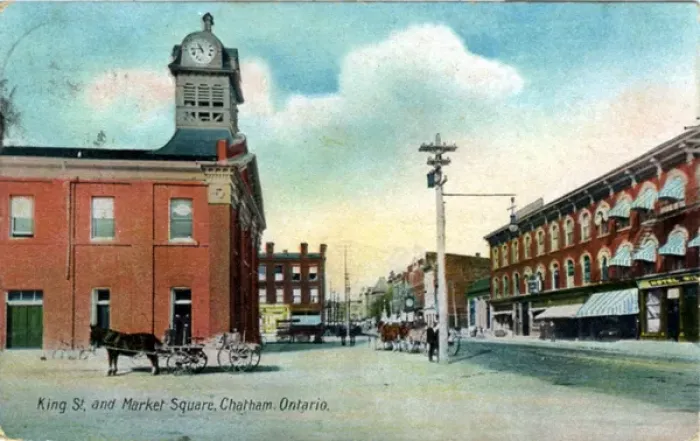 Framed Print : King Street & Market Square, Chatham, Ontario Framed Print : King Street & Market Square, Chatham, Ontario
