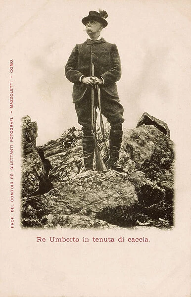 King Umberto I of Italy out hunting on his Tyrolean Estates