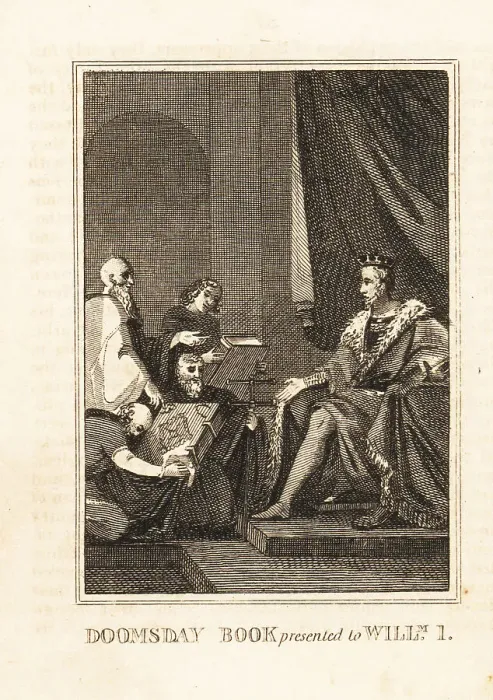 Framed Print : King William I of England receiving the Domesday Book in 1086 Framed Print : King William I of England receiving the Domesday Book in 1086