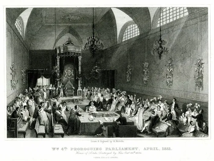 Framed Print : King William IV proroguing Parliament Framed Print : King William IV proroguing Parliament