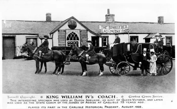 Framed Print : King William IVs coach at Gretna Green, Scotland Framed Print : King William IVs coach at Gretna Green, Scotland