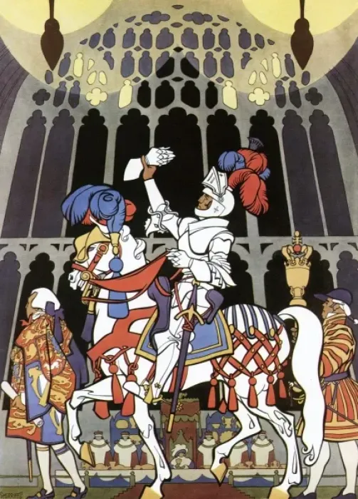 Framed Print : The Kings Champion entering Westminster Hall Framed Print : The Kings Champion entering Westminster Hall