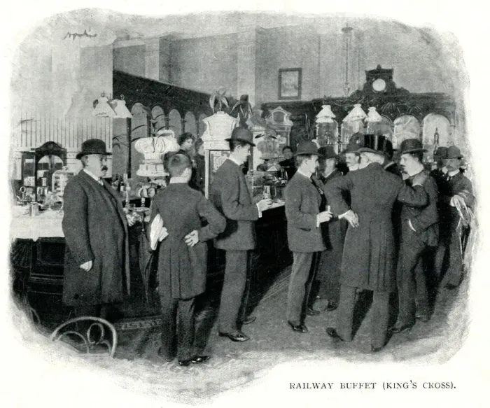 Framed Print : Kings Cross, railway buffet 1903 Framed Print : Kings Cross, railway buffet 1903