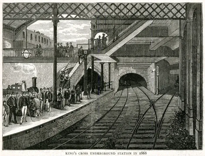 Framed Print : Kings Cross underground station 1868 Framed Print : Kings Cross underground station 1868