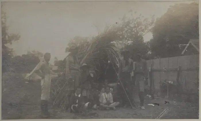 Framed Print : Kingston scouts building shelter, Jamaica Framed Print : Kingston scouts building shelter, Jamaica