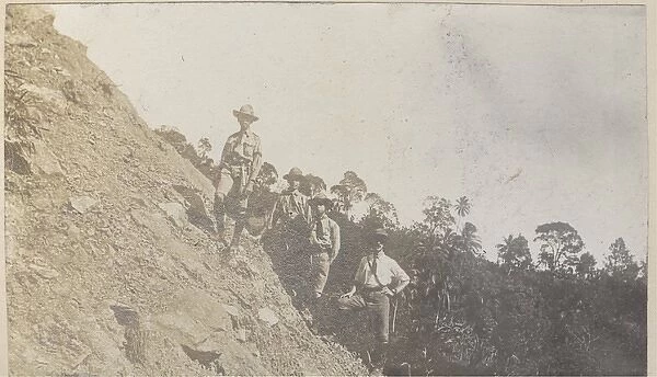 Kingston scouts climbing slope, Jamaica