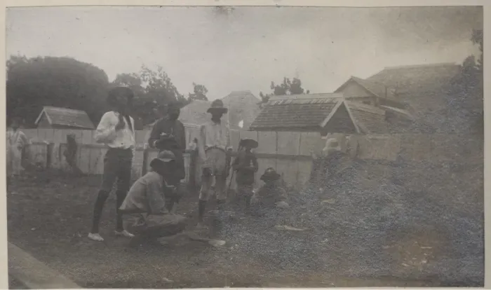 Framed Print : Kingston scouts painting fence, Jamaica Framed Print : Kingston scouts painting fence, Jamaica