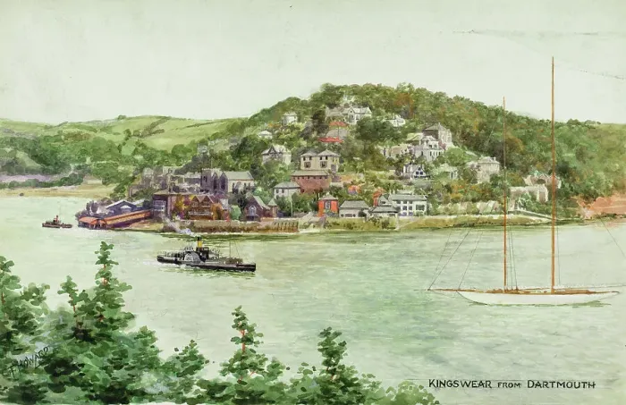 Framed Print : Kingswear from Dartmouth, Devon Framed Print : Kingswear from Dartmouth, Devon