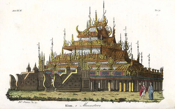 A kioum or Buddhist monastery in Burma