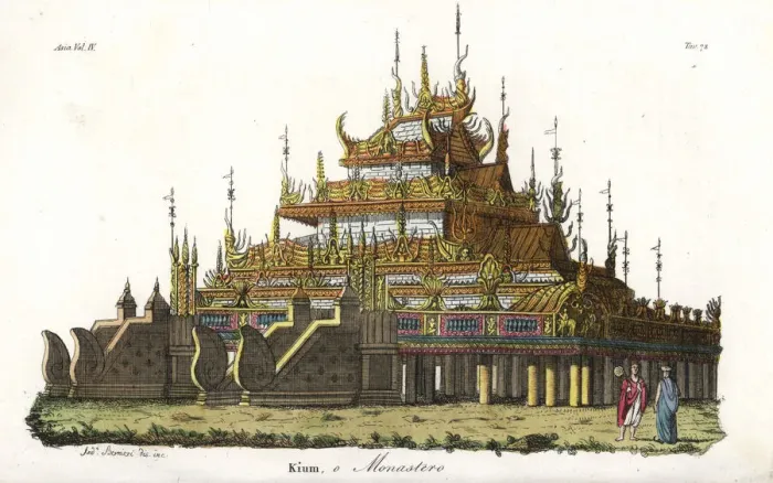 Framed Print : A kioum or Buddhist monastery in Burma Framed Print : A kioum or Buddhist monastery in Burma