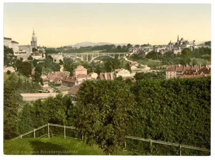 Framed Print : Kirchenfeld Bridge with Kirchenfeld, Berne, Switzerland Framed Print : Kirchenfeld Bridge with Kirchenfeld, Berne, Switzerland