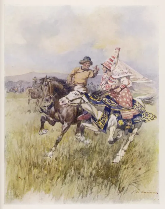 Framed Print : Kirghiz Courtship Framed Print : Kirghiz Courtship