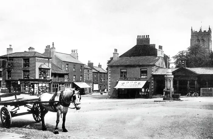 Framed Print : Kirkby Stephen Market Square early 1900s Framed Print : Kirkby Stephen Market Square early 1900s