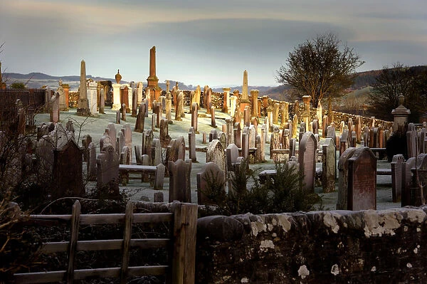 Kirkcudbright graveyard in winter light