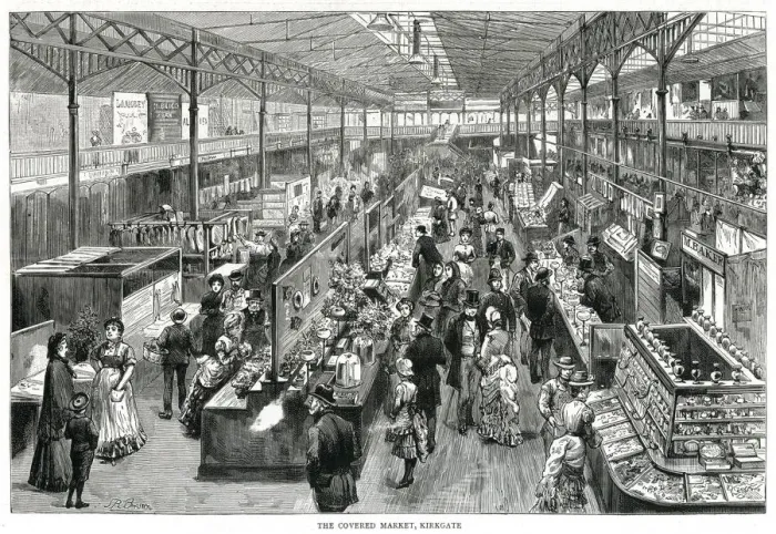 Framed Print : Kirkgate, covered market 1885 Framed Print : Kirkgate, covered market 1885