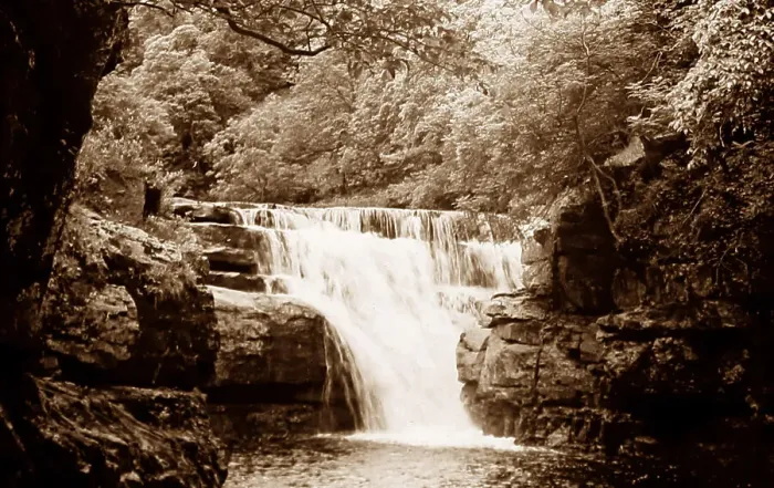 Framed Print : Kisdon Force, River Swale in the 1930s Framed Print : Kisdon Force, River Swale in the 1930s