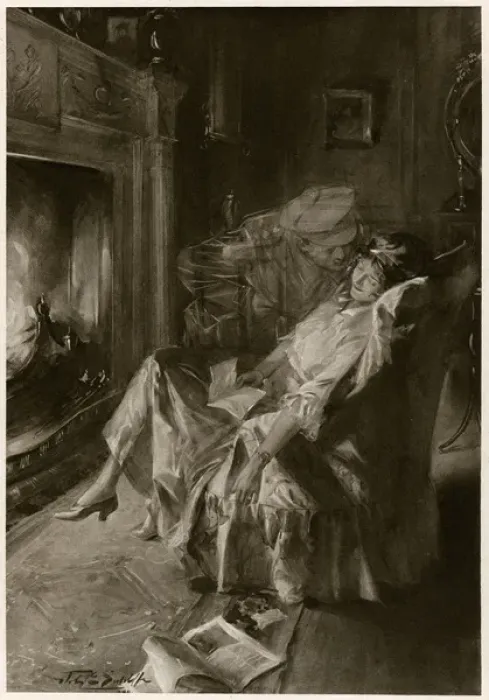 Framed Print : A Kiss from the Trenches by John E. Sutcliffe, WW1 Christmas