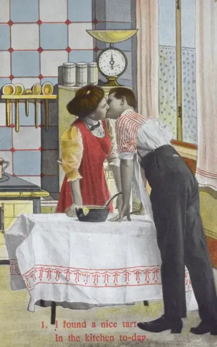 Framed Print : Kissing in the Kitchen - Finding a nice tart Framed Print : Kissing in the Kitchen - Finding a nice tart