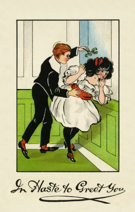 Framed Print : Kissing under the mistletoe Framed Print : Kissing under the mistletoe