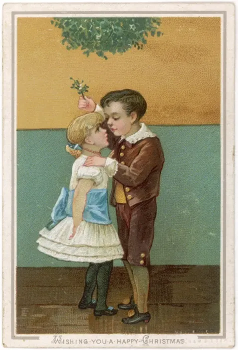 Framed Print : Kissing under Mistletoe Framed Print : Kissing under Mistletoe