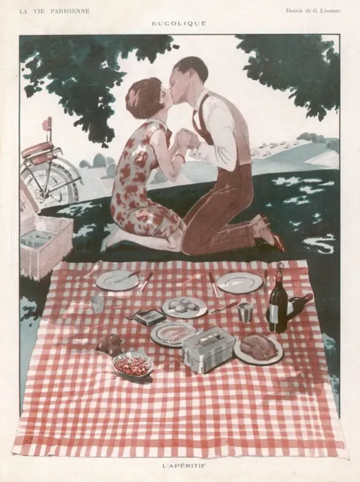 Framed Print : Kissing at Picnic 1926 Framed Print : Kissing at Picnic 1926